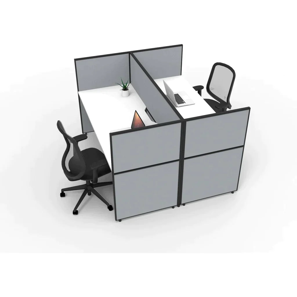 SHUSH30 Double Sided Workstation - 2 Person - Screen Hung Tops - 1800mm × 750mm