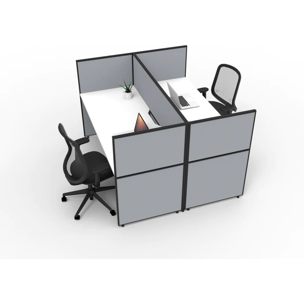 SHUSH30 Double Sided Workstation - 2 Person - Screen Hung Tops - 1200mm × 750mm