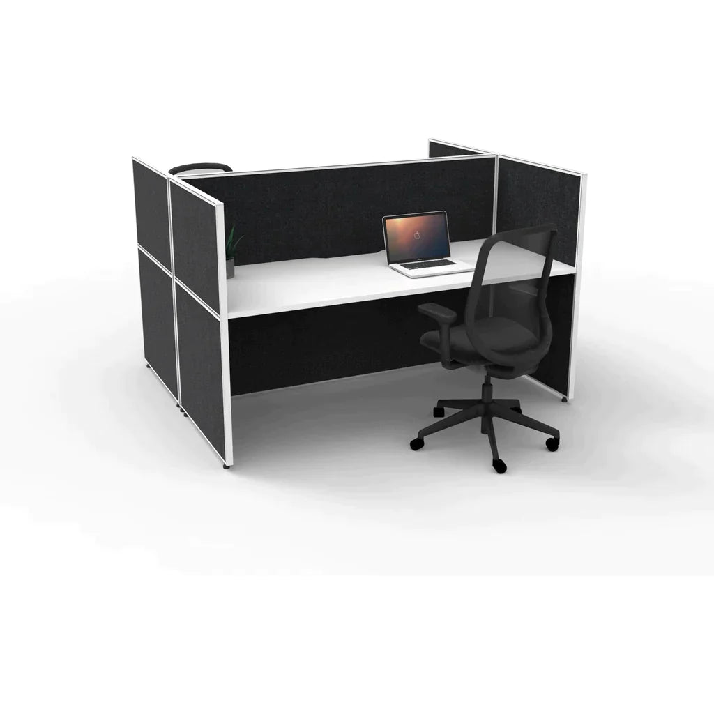 SHUSH30 Double Sided Workstation - 2 Person - Screen Hung Tops - 1800mm × 750mm