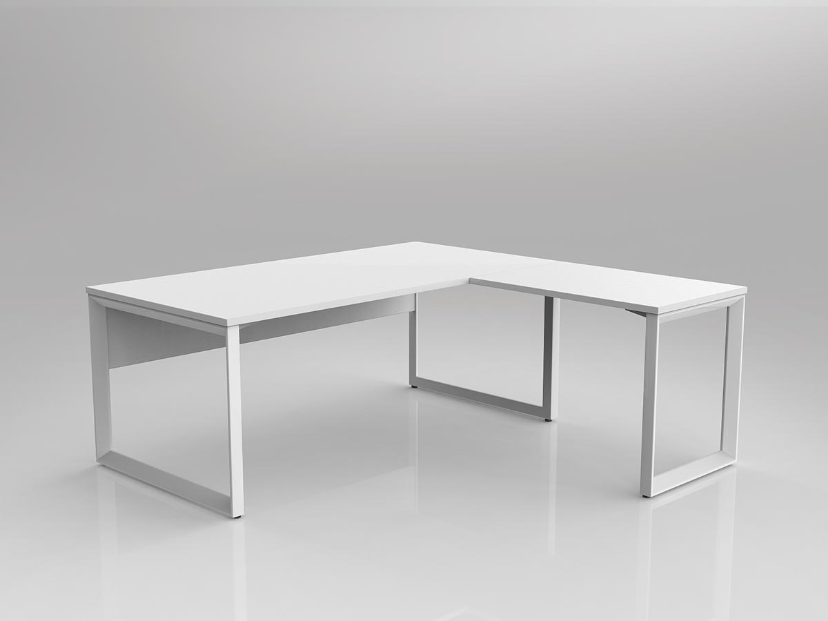 office desk with modesty panel