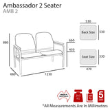 Ambassador 2 and 3 Seater With Solid Legs