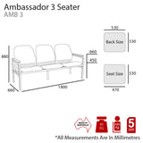 Ambassador 2 and 3 Seater With Solid Legs