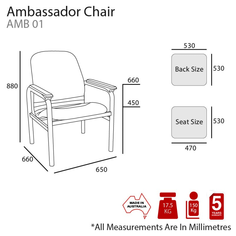 Ambassador Single Seater With Solid Legs