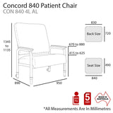 Concord Patient Chair With Adjustable Legs