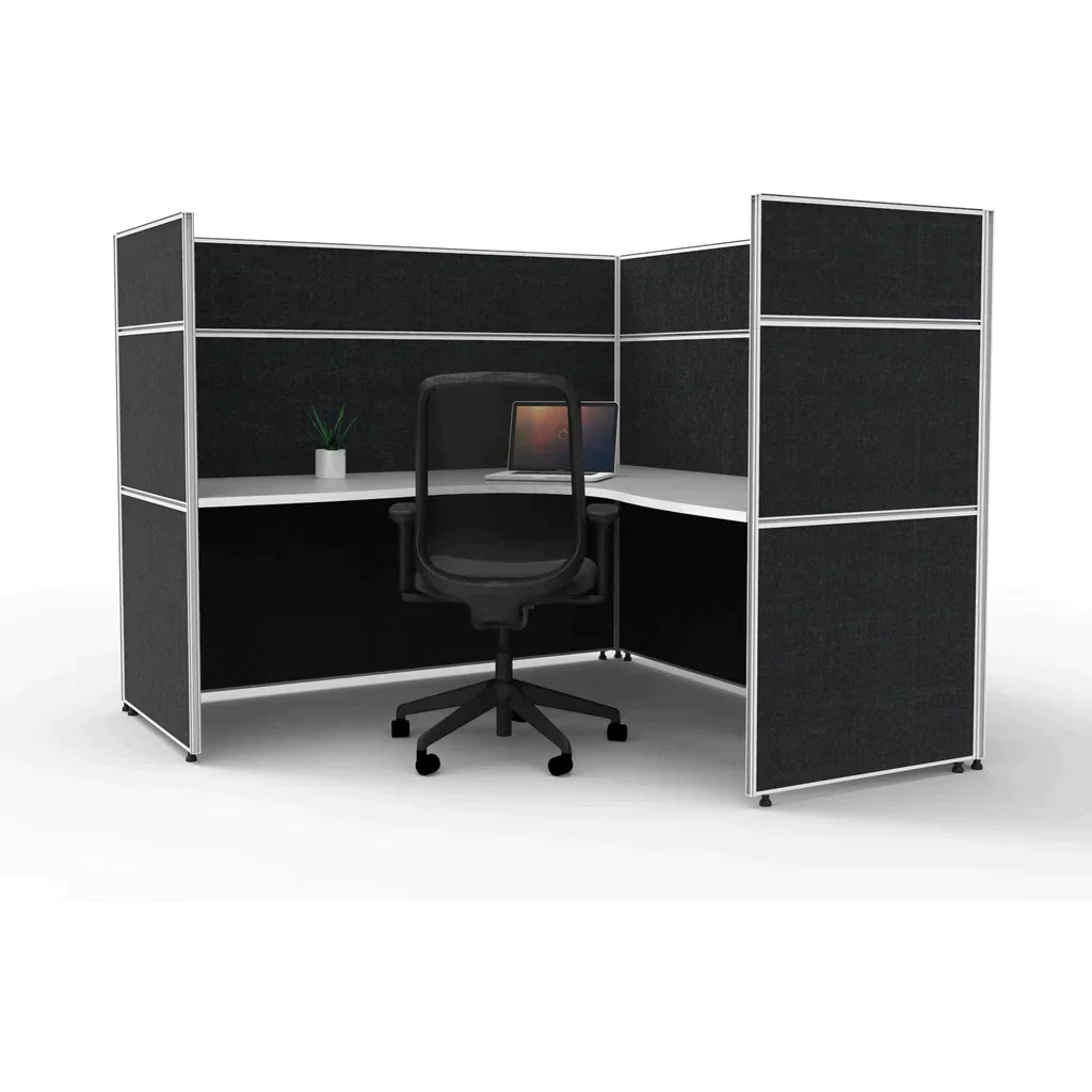 SHUSH30 Corner Workstation - 1 Person - Screen Hung Top - 1800mm × 1500mm