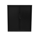 black tambour door cabinet