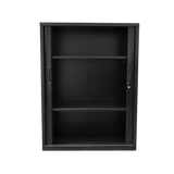 black tambour door cabinet