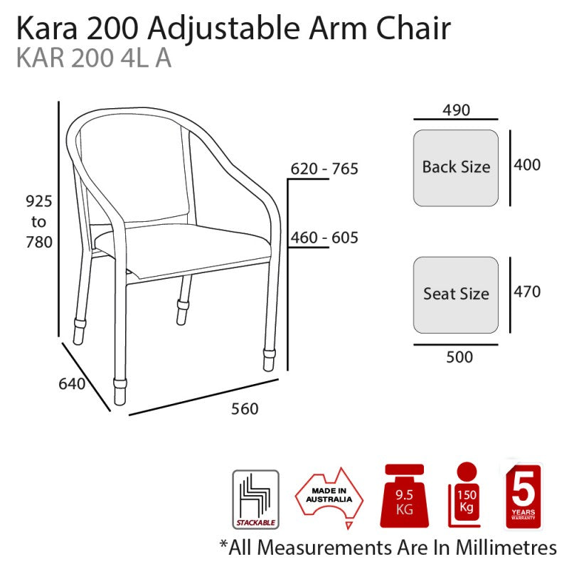 Kara 200 Adjustable Legs Chair