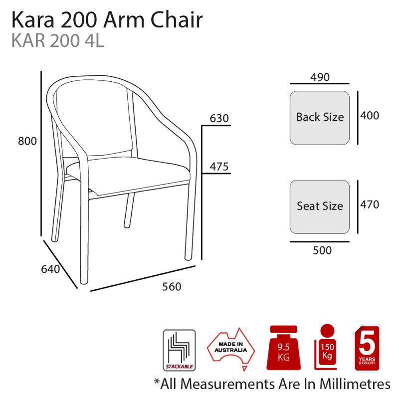 Kara 200 Fixed Legs Chair