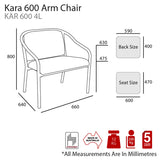 Kara 600 Fixed Legs Chair