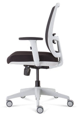 white frame office chair