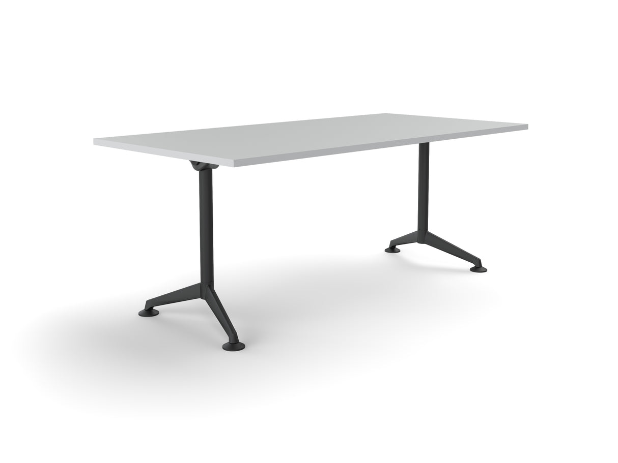 Modulus All Black Single Post Meeting Table