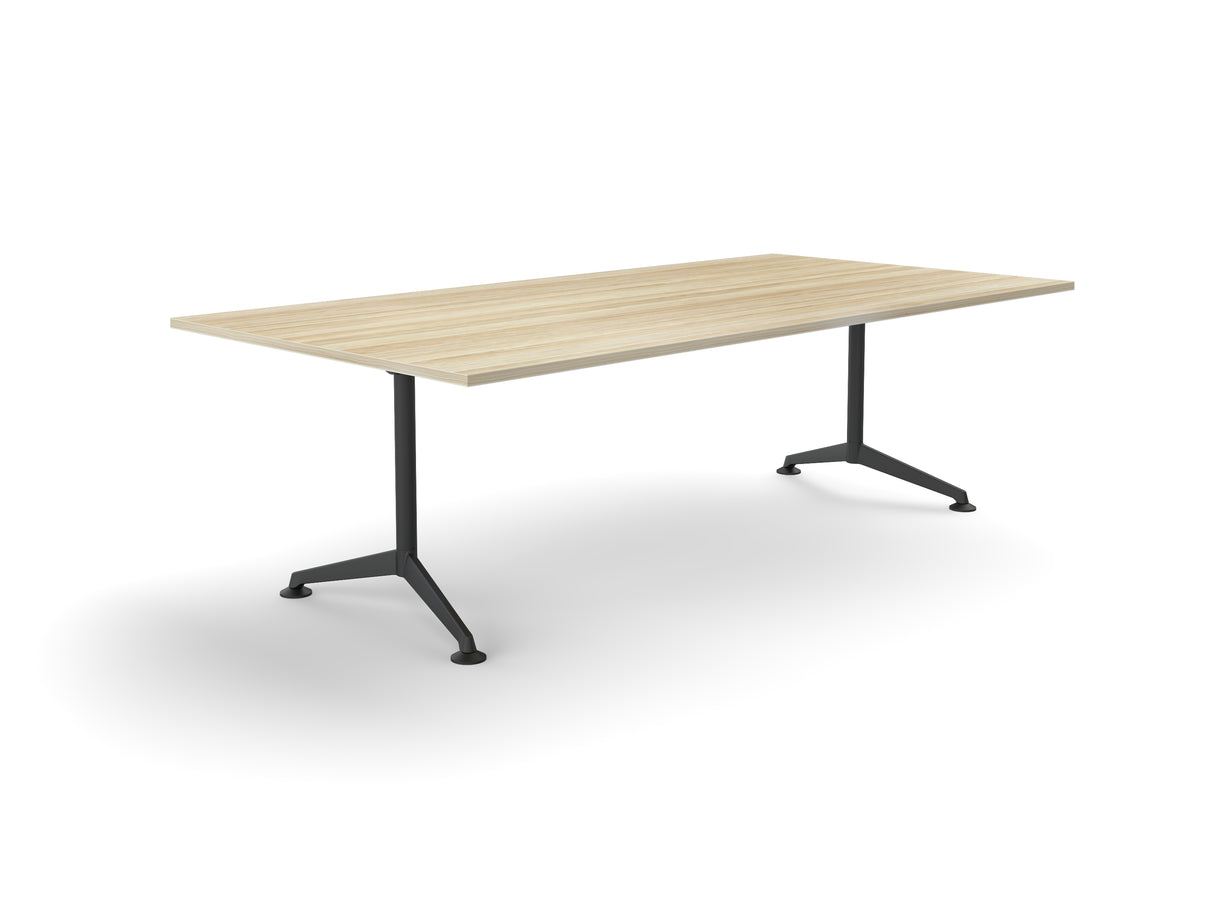 Modulus All Black Single Post Meeting Table