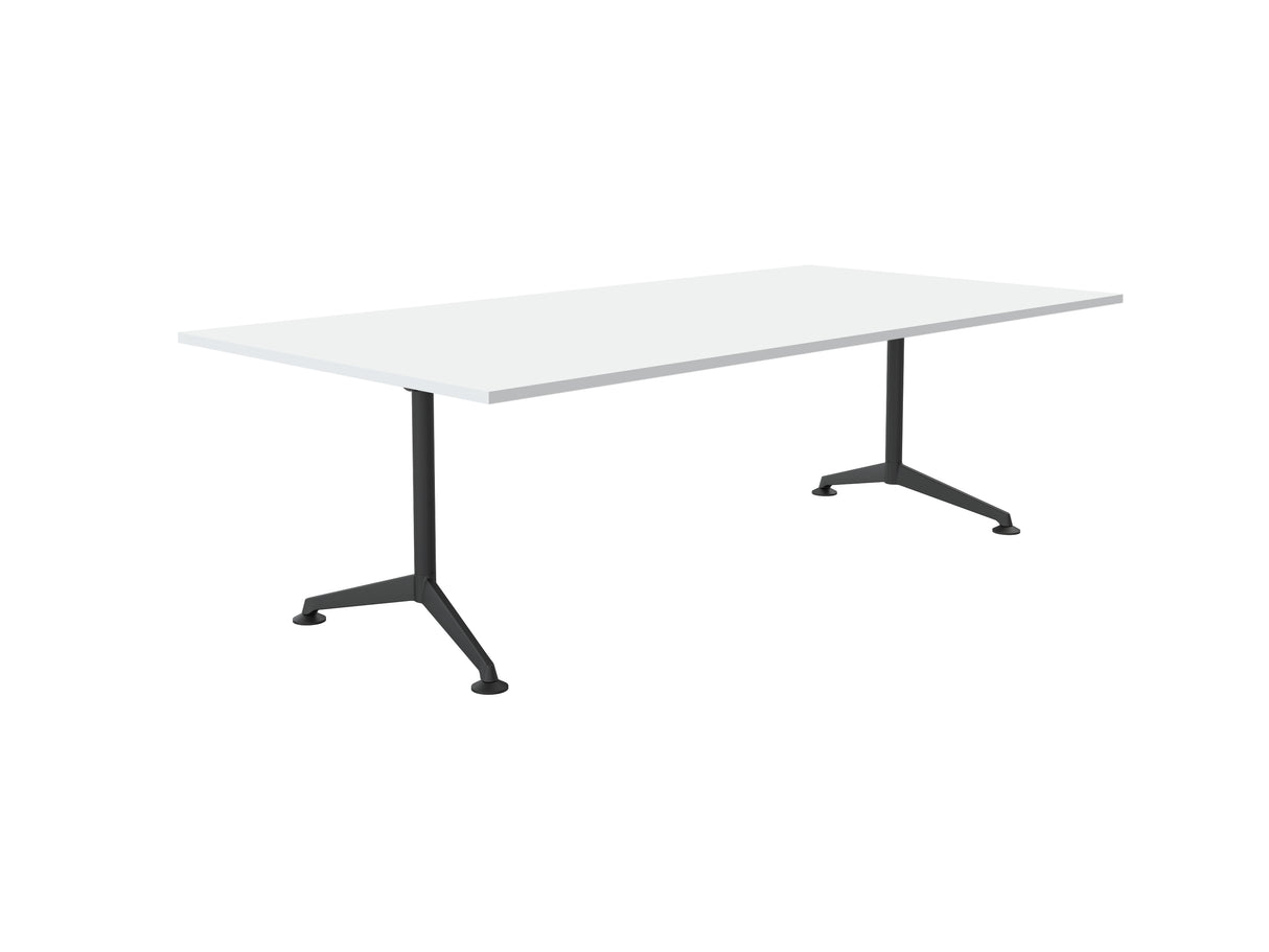 Modulus All Black Single Post Meeting Table