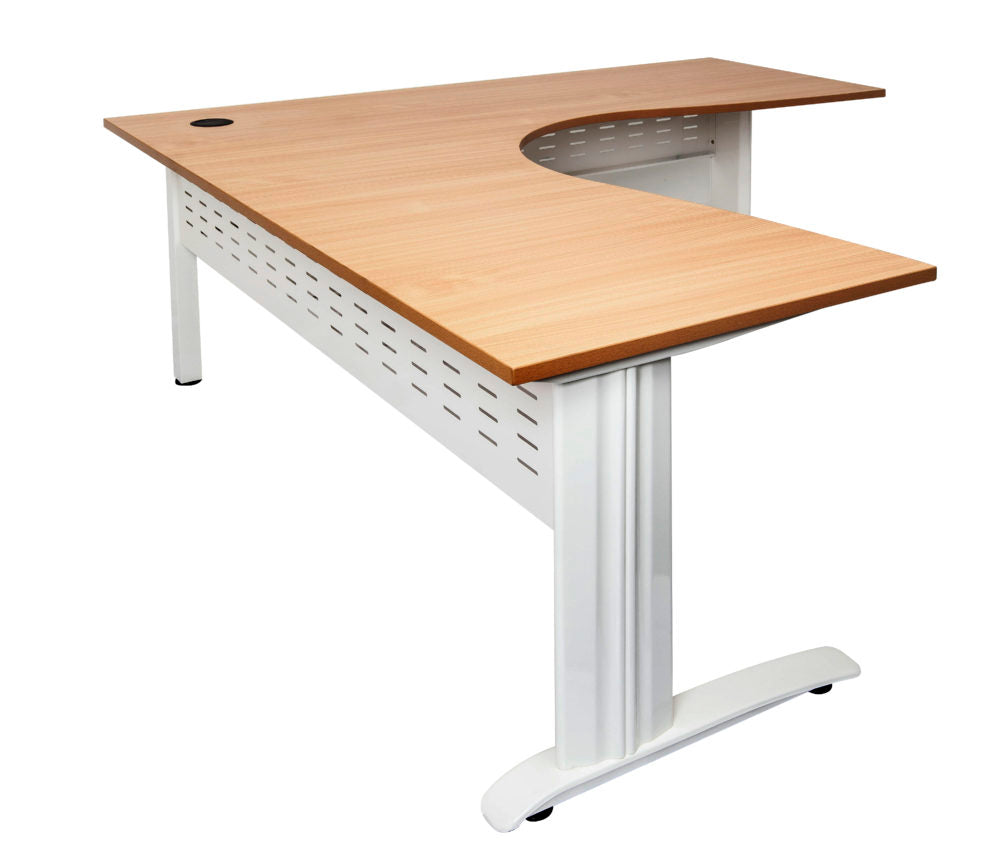 Span White Corner Workstations