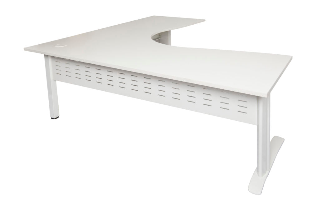 Span White Corner Workstations