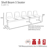 5 seater beam chair